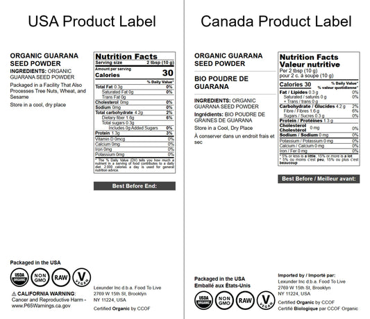 Organic Guarana Seed Powder - by Food To Live