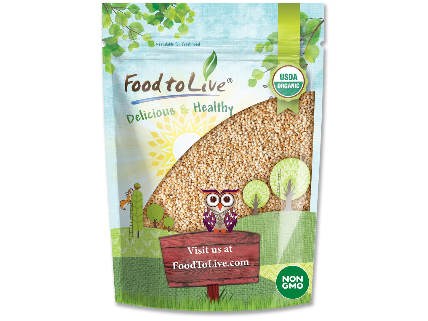 Organic Popped Amaranth – Non-GMO Puffed Seeds, No Sugar Added, Vegan, Bulk Grain. Good Source of Protein. Great Pop Snack. Perfect as Topping for Breakfast Cereal, Porridge, Yogurt