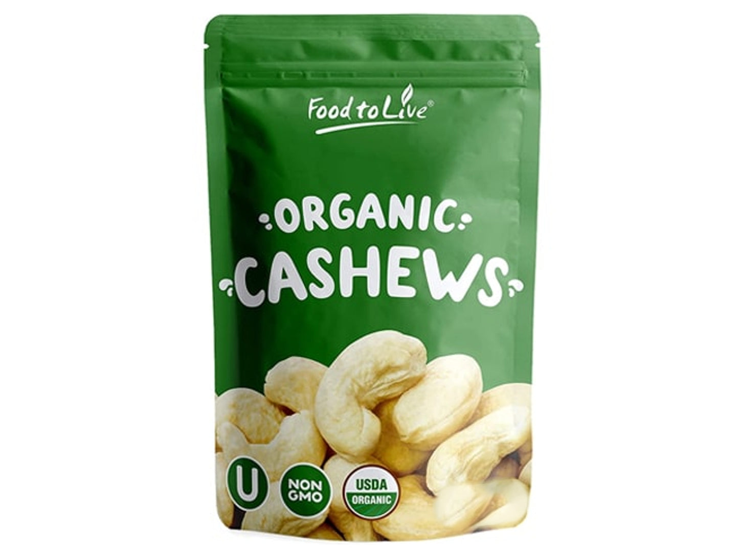 Organic Cashews - Whole, Size W-240, Unsalted, Non-GMO, Kosher, Raw, Vegan, Bulk - by Food to Live