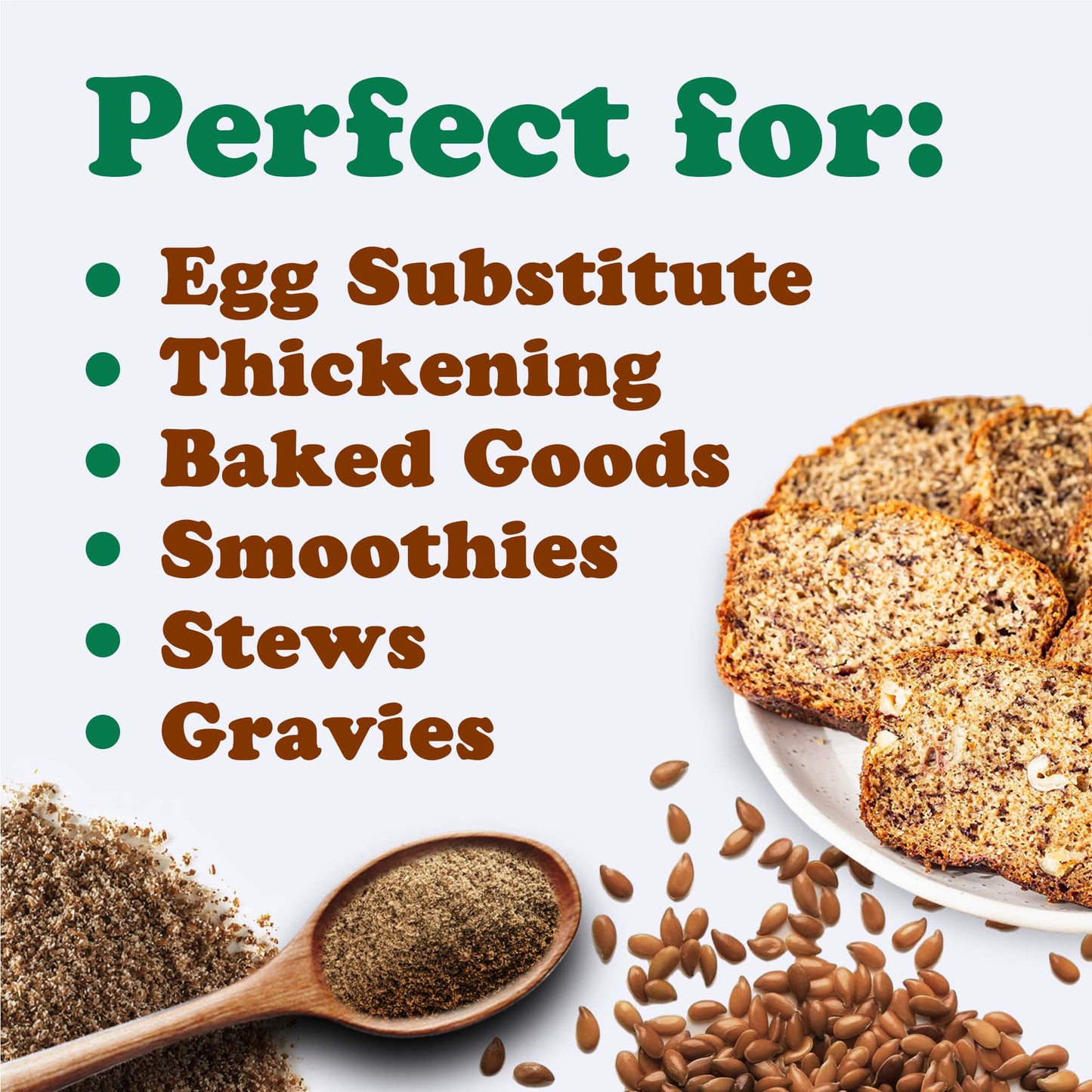 Organic Roasted Milled Brown Flax Seeds – Vegan, Kosher, Bulk – by Food to Live