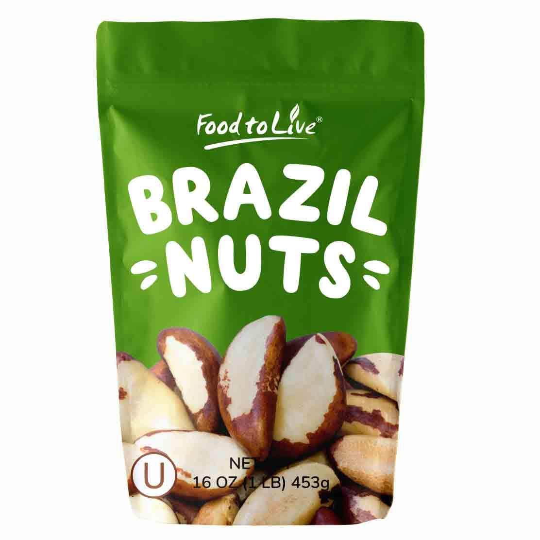 Brazil Nuts — Non-GMO Verified, Raw, Whole, No Shell, Unsalted, Kosher, Vegan, Keto, Paleo Friendly, Bulk, Good Source of Selenium, Low Sodium and Low Carb Food, Great Trail Mix Snack