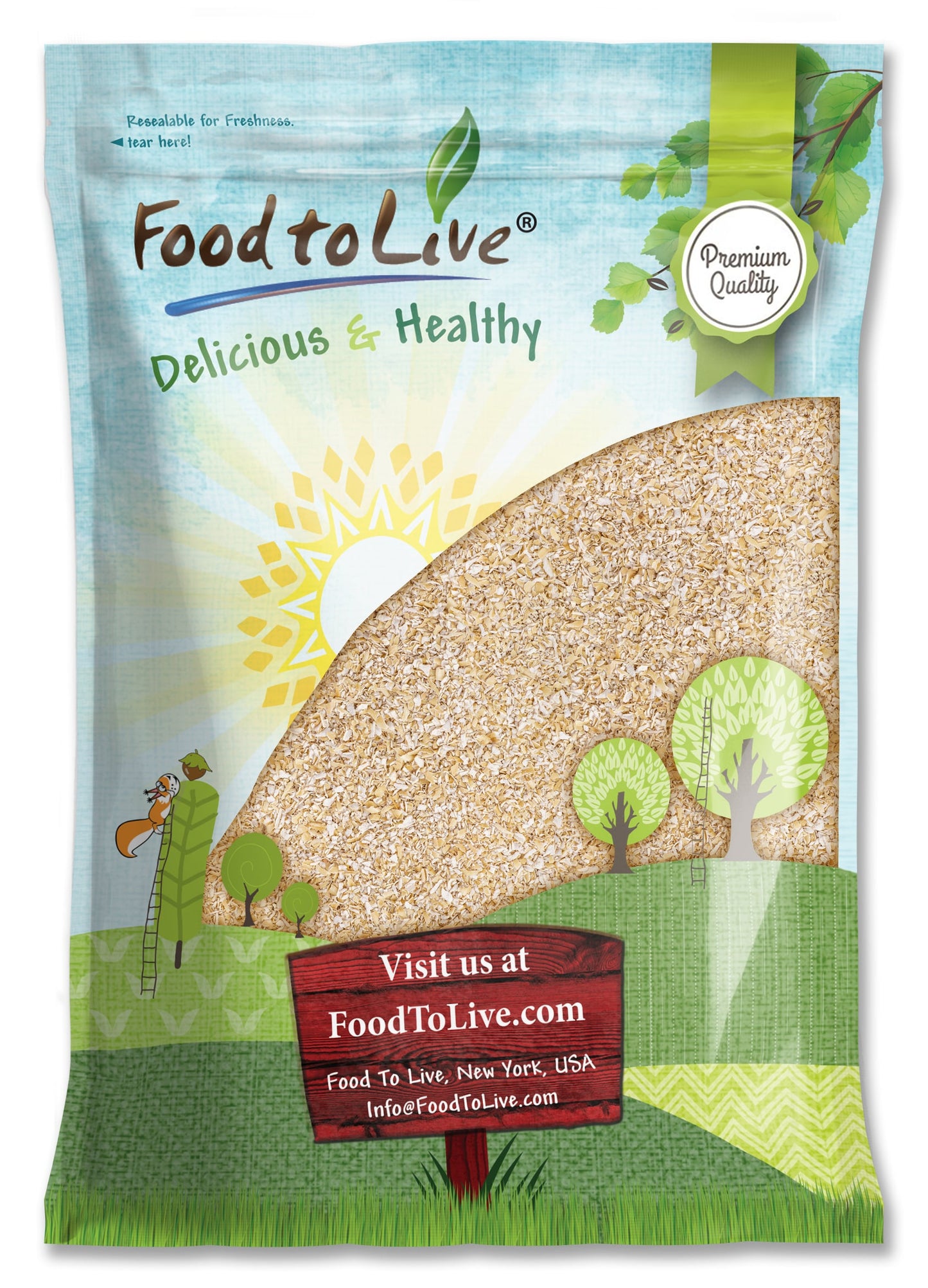 Oat Bran – A Nutritional Powerhouse High Fiber Hot Cereal, Milled from High Protein Oats. Raw, Unprocessed, Vegan, Kosher, Bulk. Good for Dukan Diet. Great for Baking and Porridge