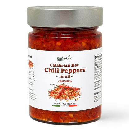 Crushed Calabrian Hot Chili Peppers in Oil, 310 g - by Food to Live