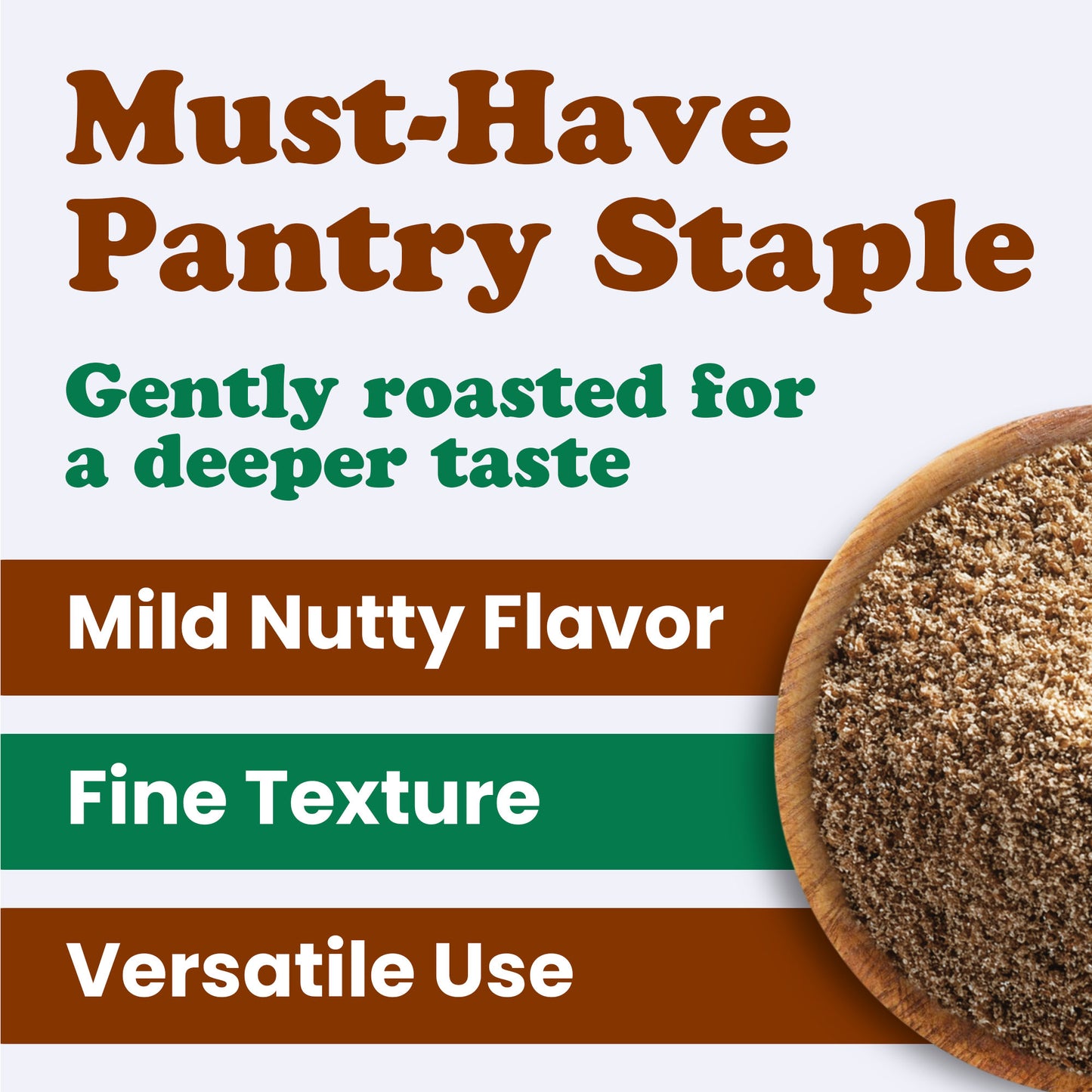 Organic Roasted Milled Brown Flax Seeds – Vegan, Kosher, Bulk – by Food to Live