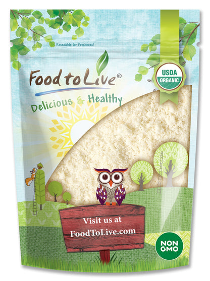 Organic Almond Flour — Extra Fine Blanched Prime Meal, Non-GMO, Low Carb, Kosher, Keto, Paleo and Vegan Super Powder,Bulk - by Food to Live