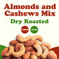 Dry Roasted Almonds and Cashews Mix – Unsalted Oven Roasted Nuts, Protein Rich Trail Mix, Healthy Vegan Snack, No Oil Added, Kosher Blend, Bulk