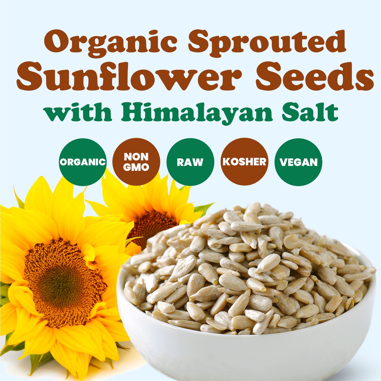 Organic Sprouted Sunflower Seeds with Himalayan Salt - by Food to Live