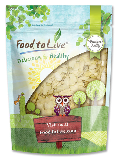 Blanched Sliced Almonds — Non-GMO Verified, Kosher, Raw, Vegan - by Food to Live