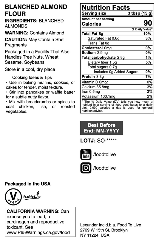 Blanched Almond Flour - by Food To Live