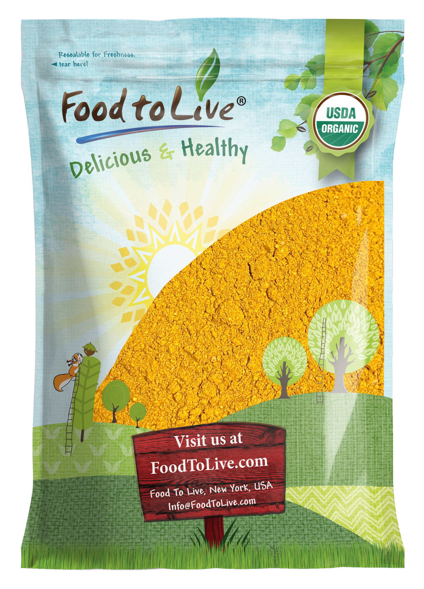 Organic Golden Milk Mix - Non-GMO, Kosher, Vegan - by Food to Live