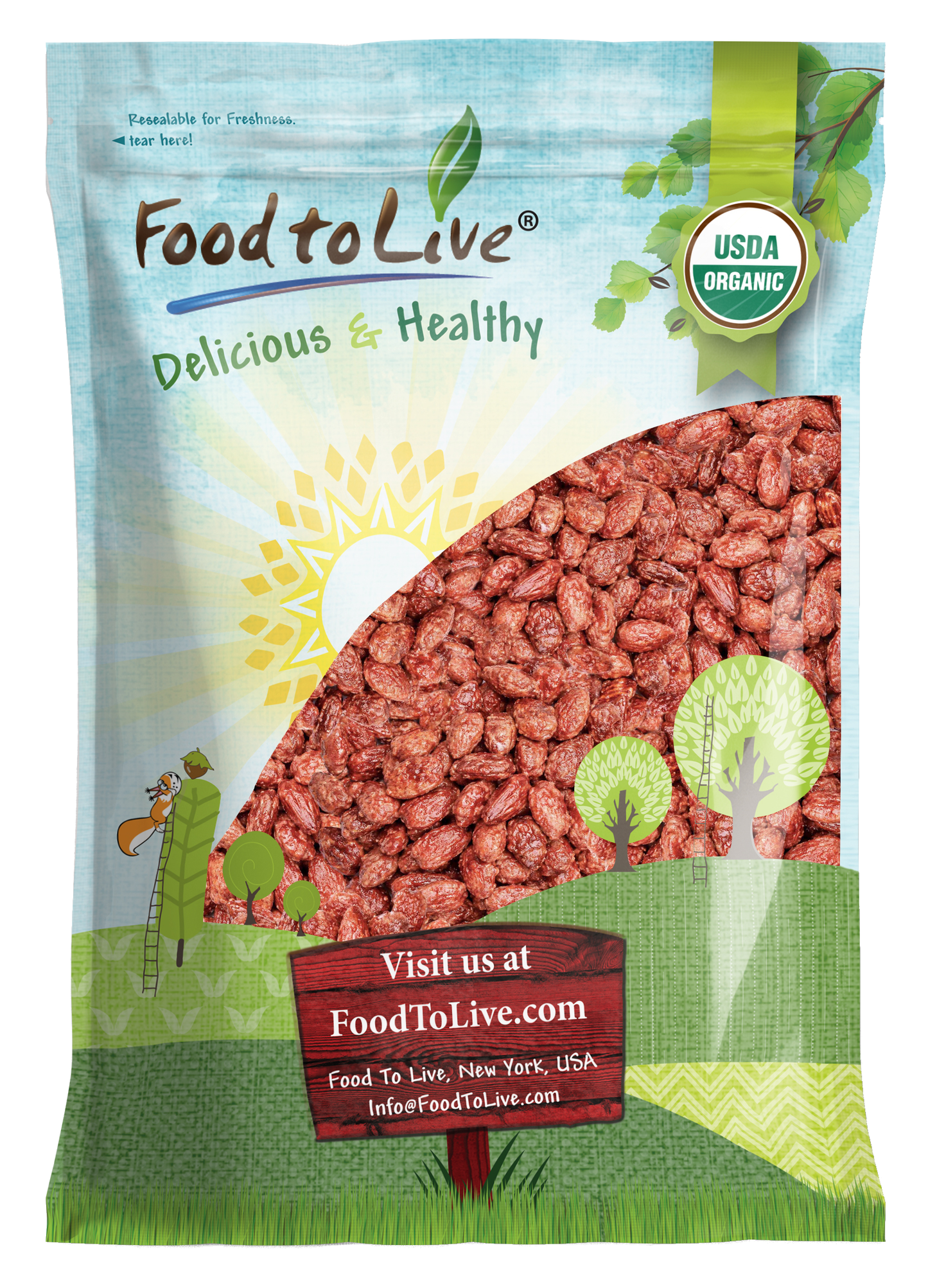 Organic Candied Cinnamon Almond - Non-GMO, Vegan, Bulk - by Food to Live