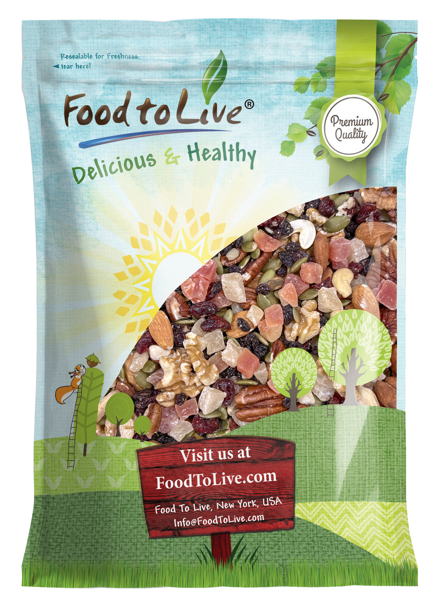 Suntrail Nut and Fruit Mix - Kosher, Vegan, Bulk - by Food to Live