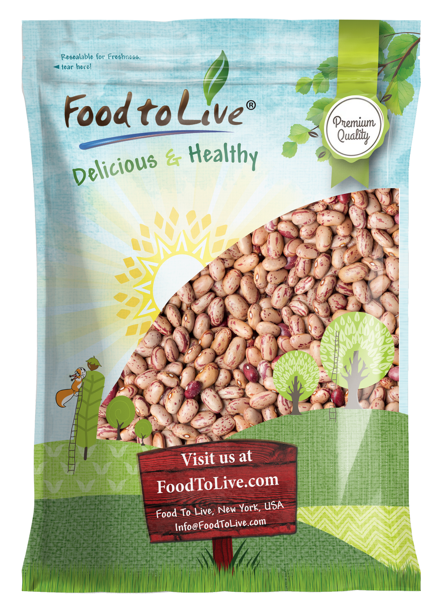 Italian Borlotti Beans – Sproutable, Vegan, Kosher, Bulk – by Food to Live