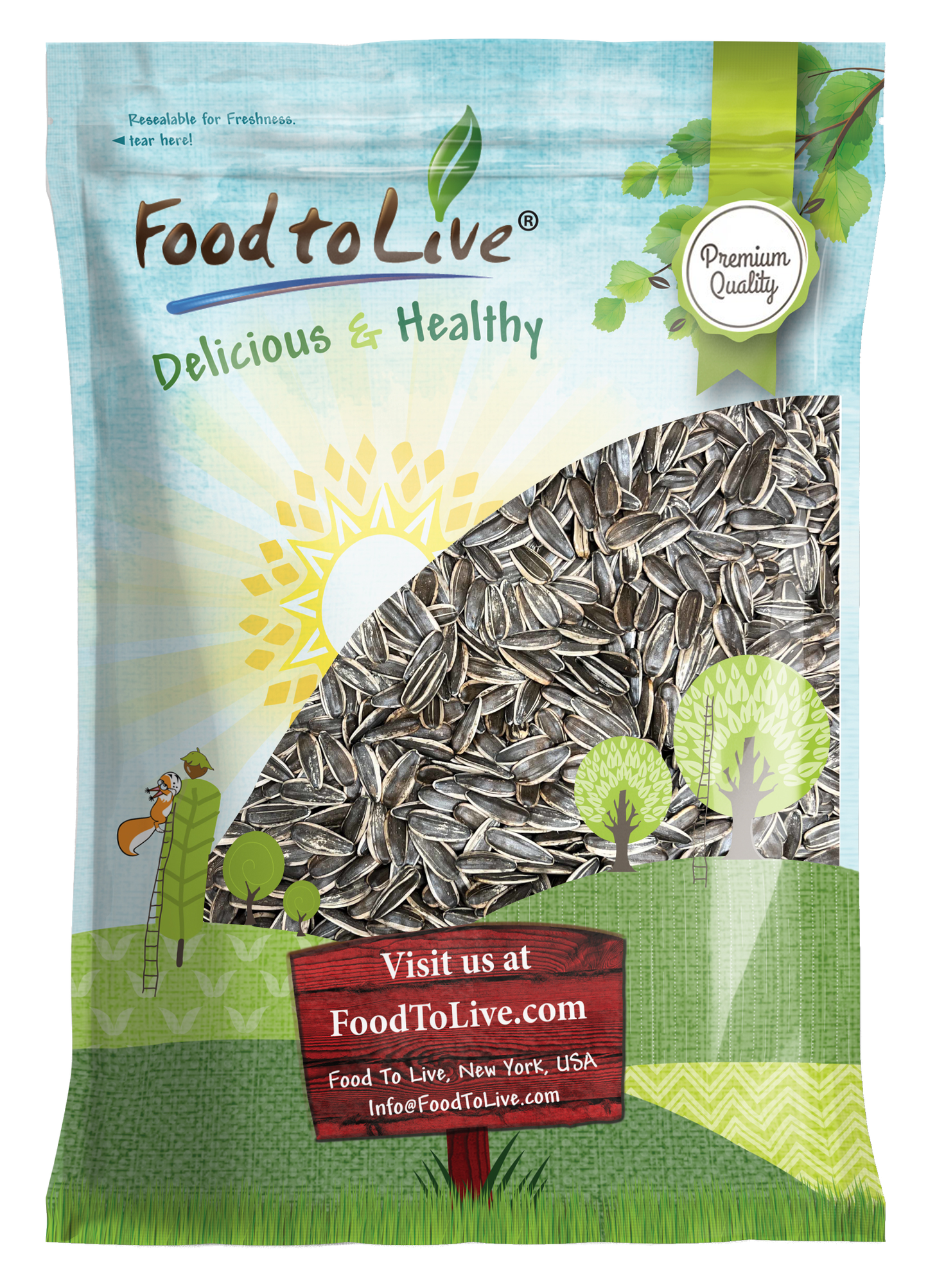 Dry Roasted Sunflower Seeds in Shell – Kosher, Vegan, Bulk – by Food to Live