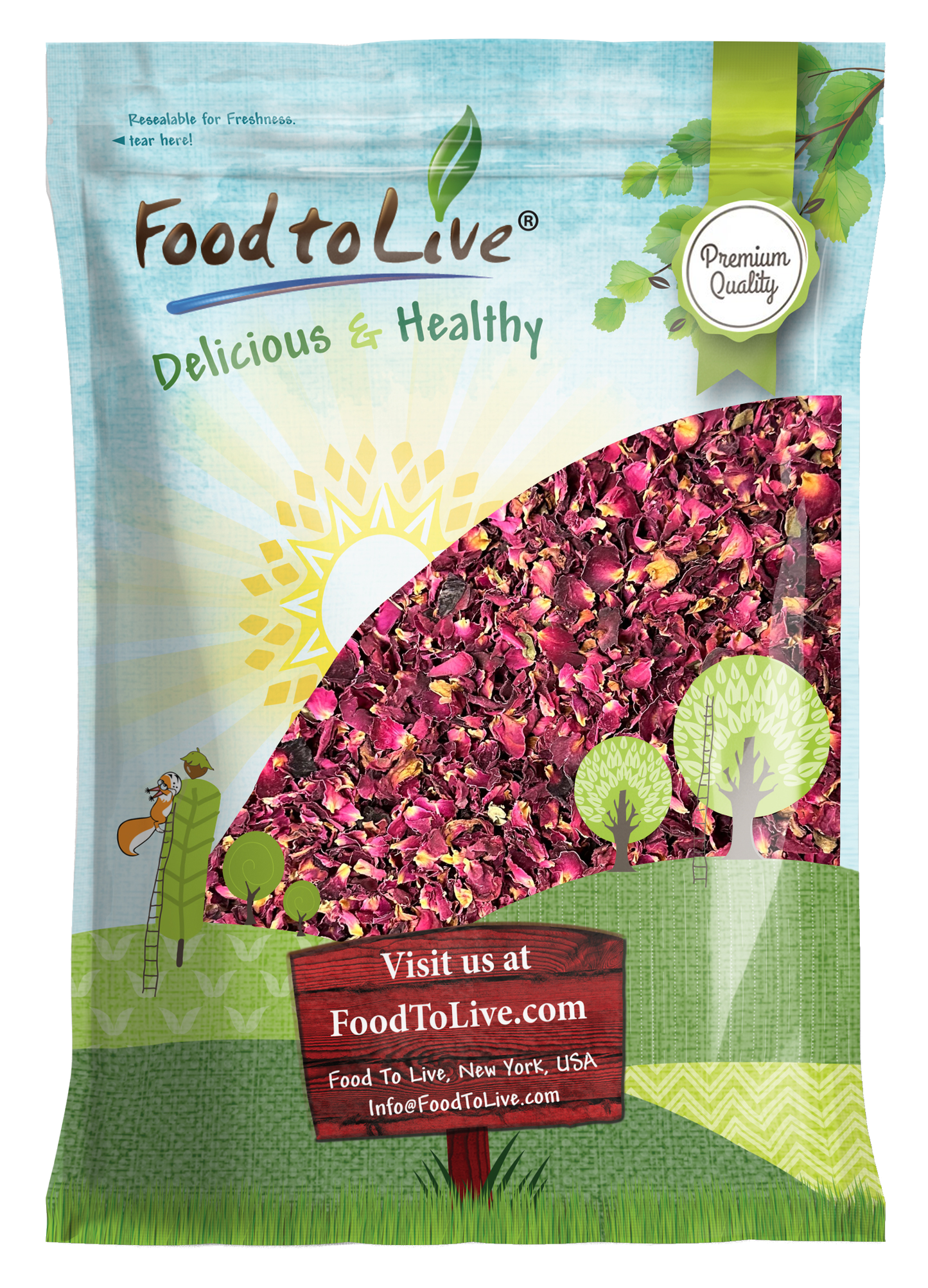Rose Petals – Vegan, Kosher, Bulk  – by Food to Live