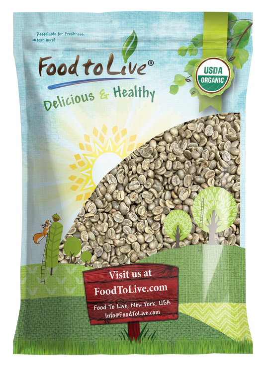 Organic Peru Green Coffee Beans – Unroasted, No-GMO, Vegan, Bulk – by Food to Live