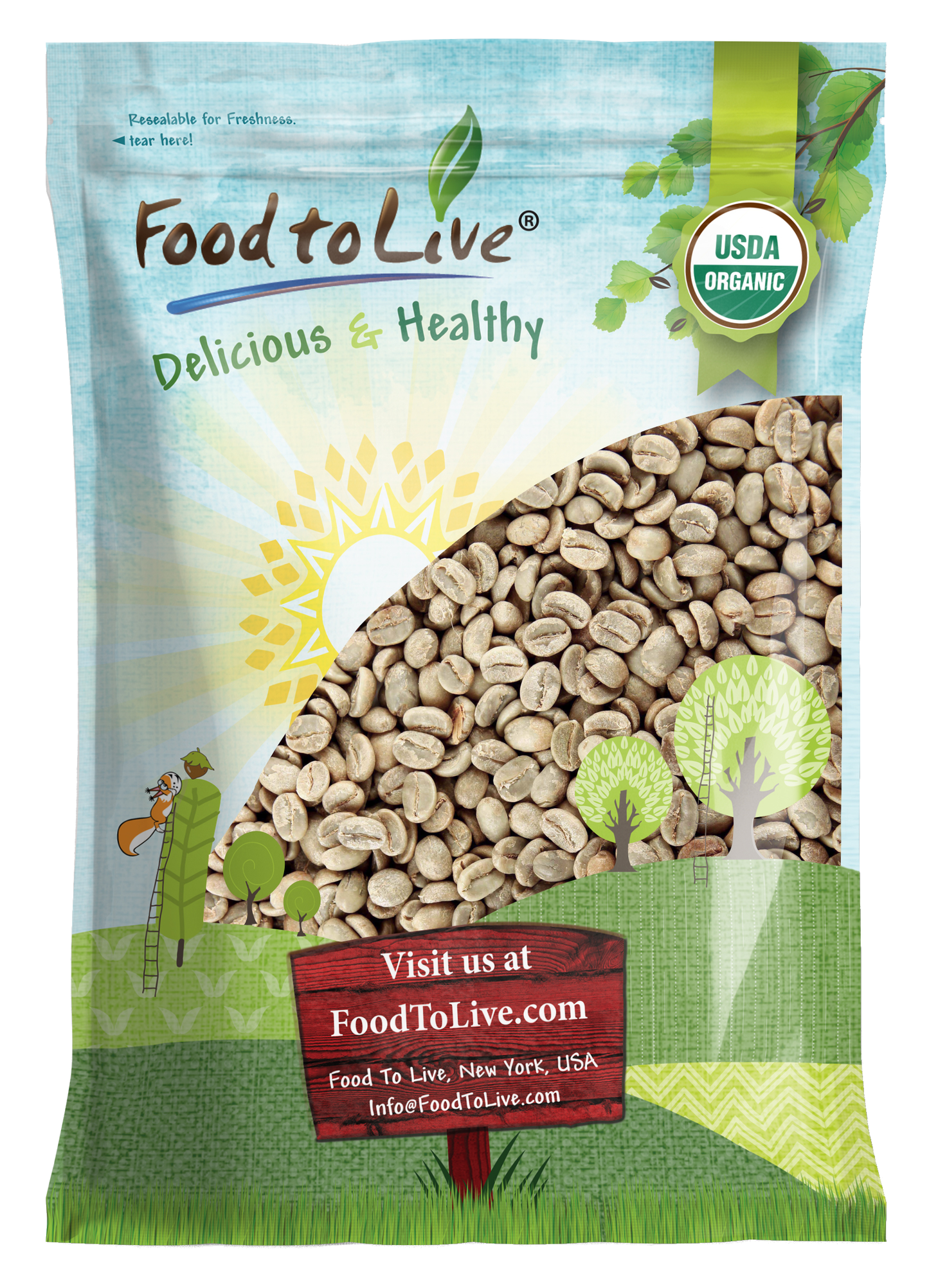 Organic Nicaragua Arabica Green Coffee Beans - by Food to Live