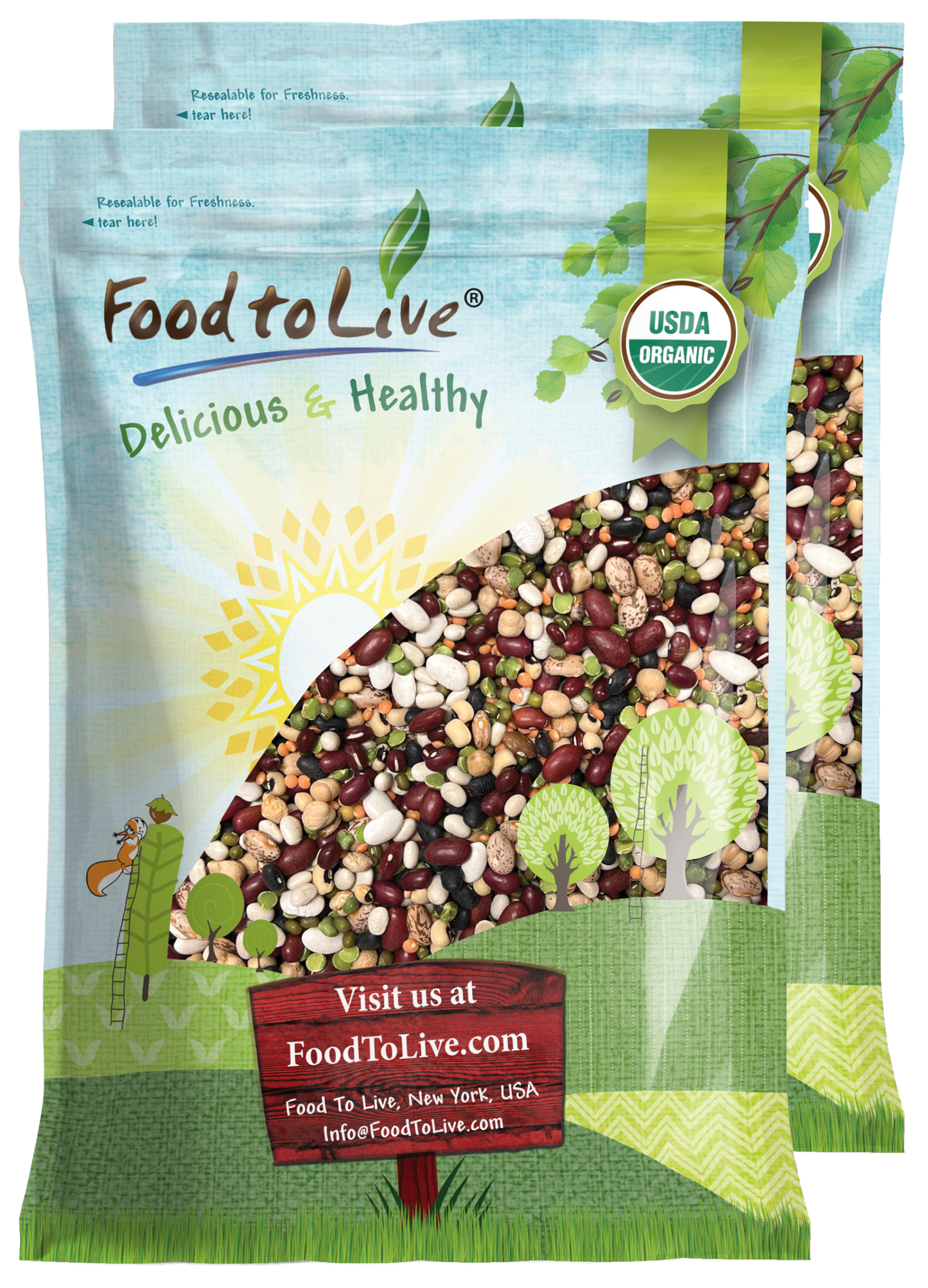 Organic 12 Bean Soup Mix – Vegan, Kosher, Bulk – by Food to Live