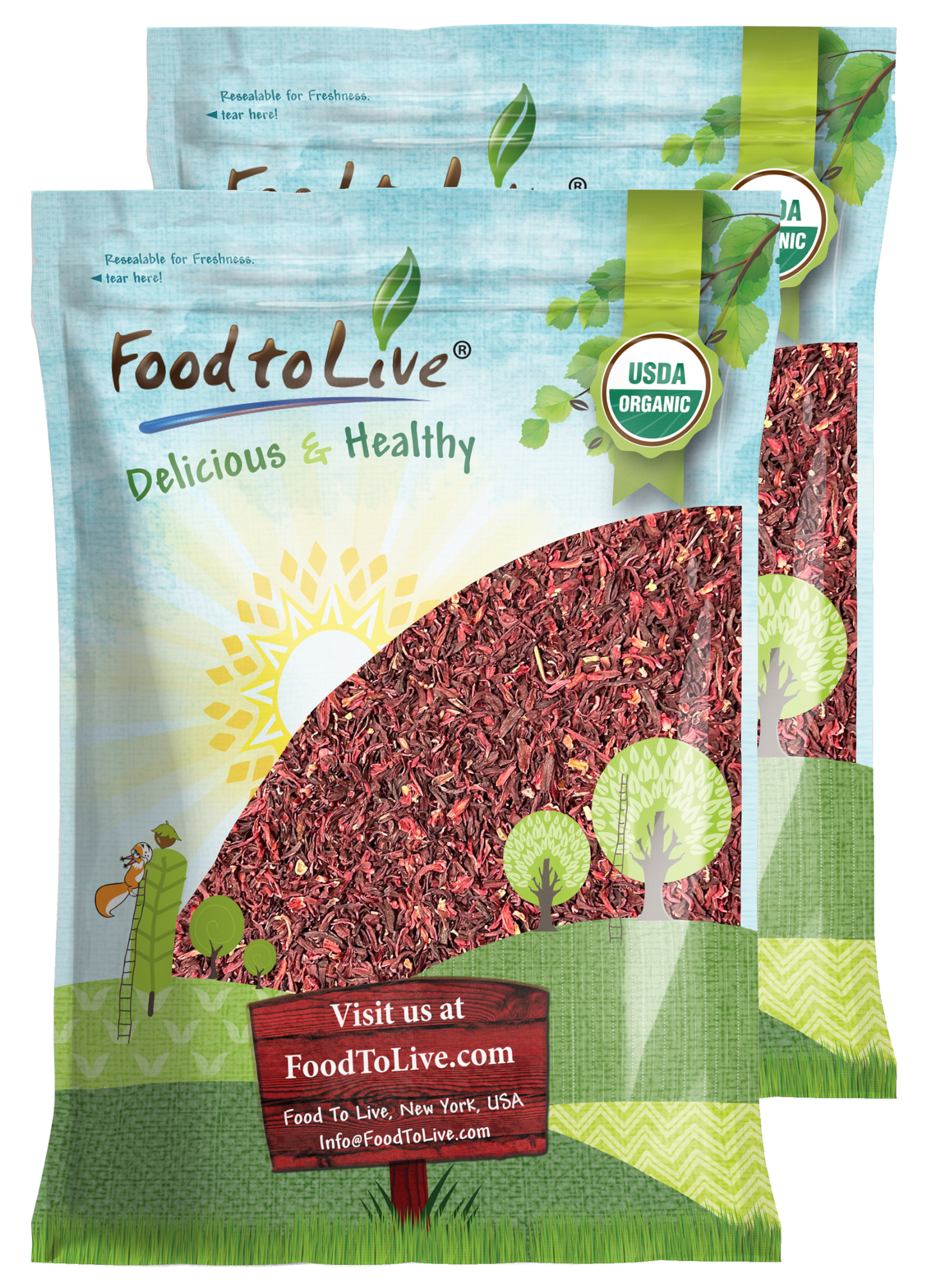 Organic Hibiscus Flowers – Plant-Based, Vegan, Kosher, Bulk – by Food to Live
