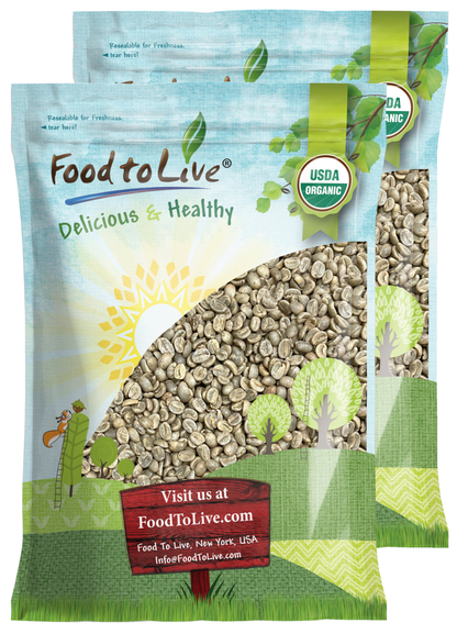 Organic Peru Green Coffee Beans – Unroasted, No-GMO, Vegan, Bulk – by Food to Live