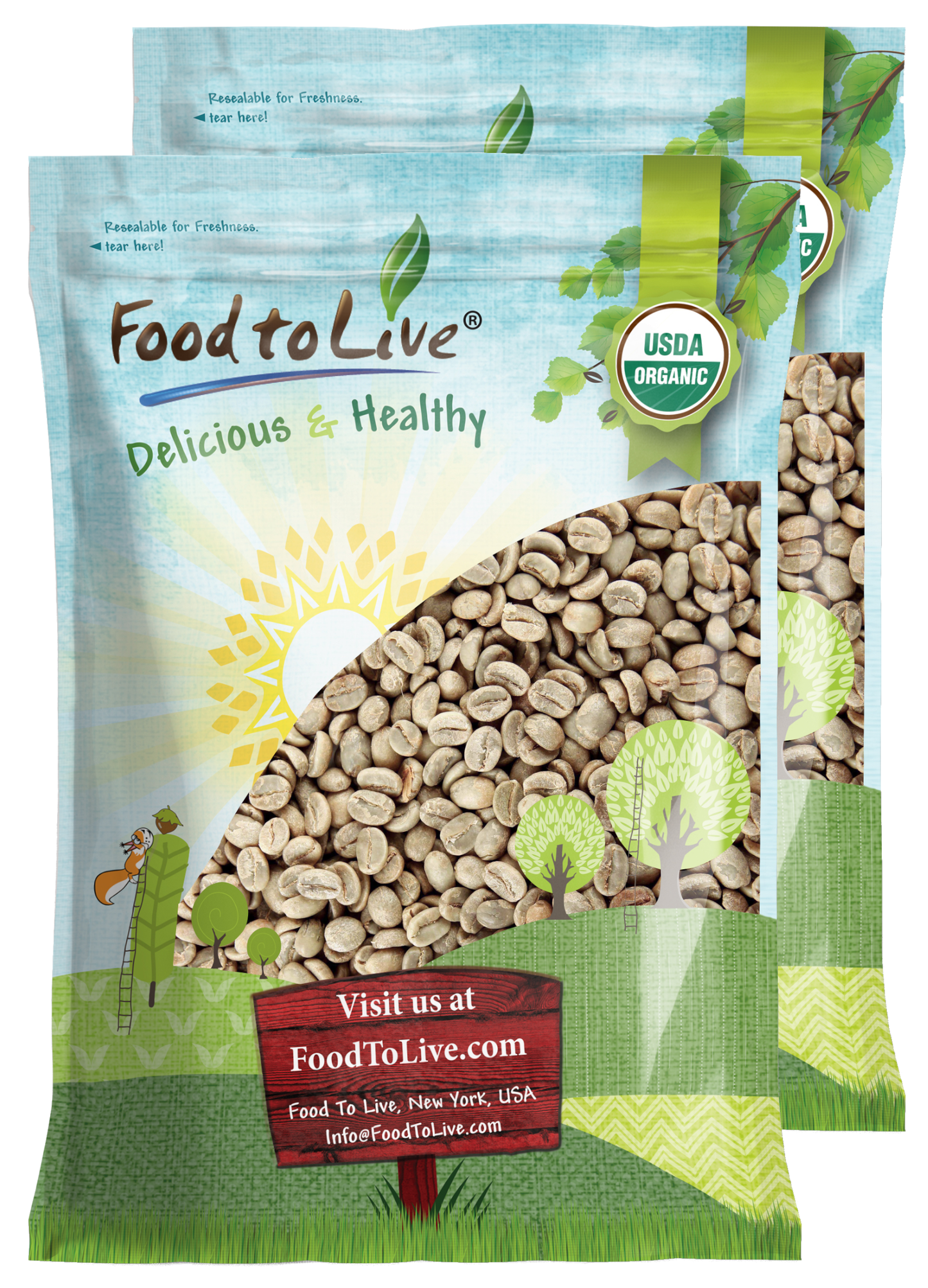 Organic Nicaragua Arabica Green Coffee Beans - by Food to Live