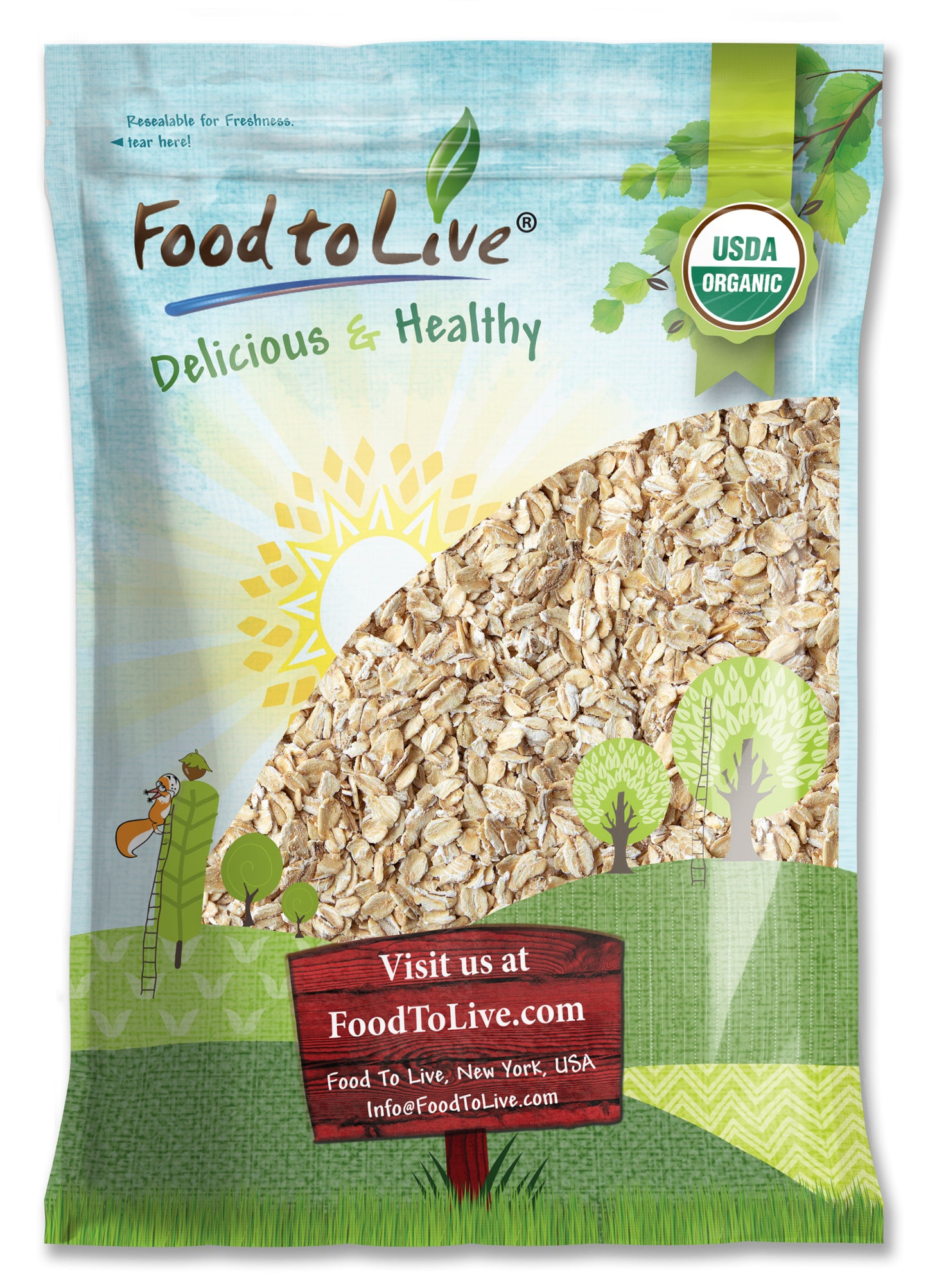 Organic Rolled Oat Flakes - by Food To Live
