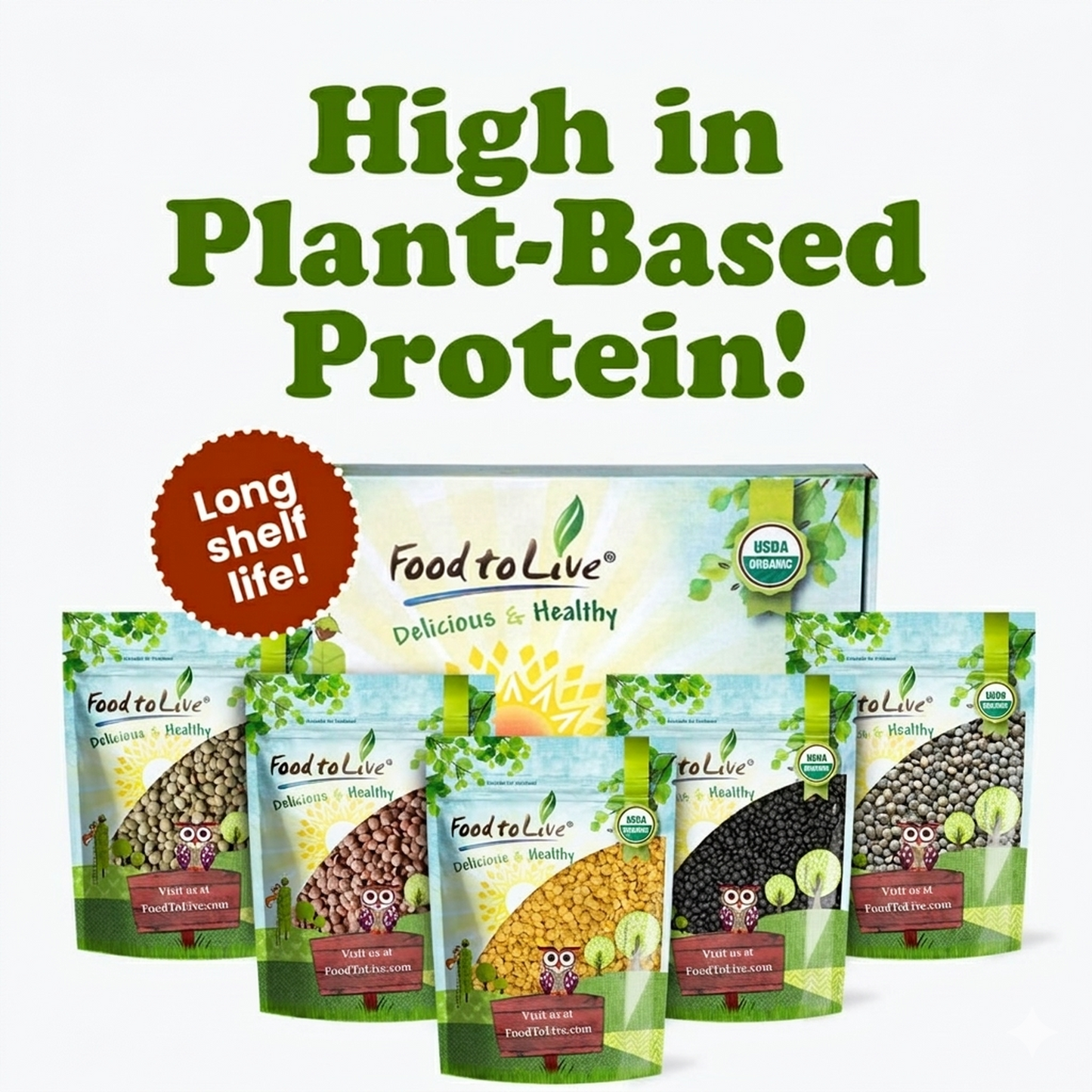 Organic Lentil Variety Set - by Food To Live
