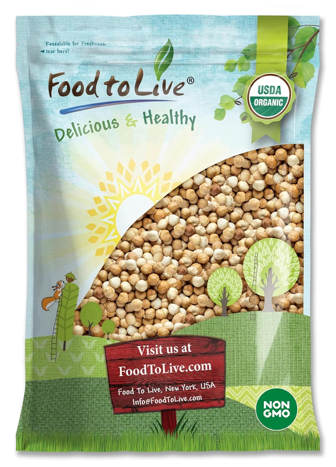 Organic Blanched Roasted Hazelnuts - by Food To Live