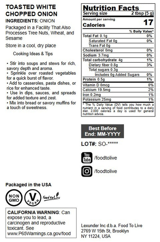 Toasted White Chopped Onion - by Food to Live