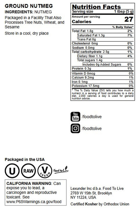 Ground Nutmeg - by Food to Live