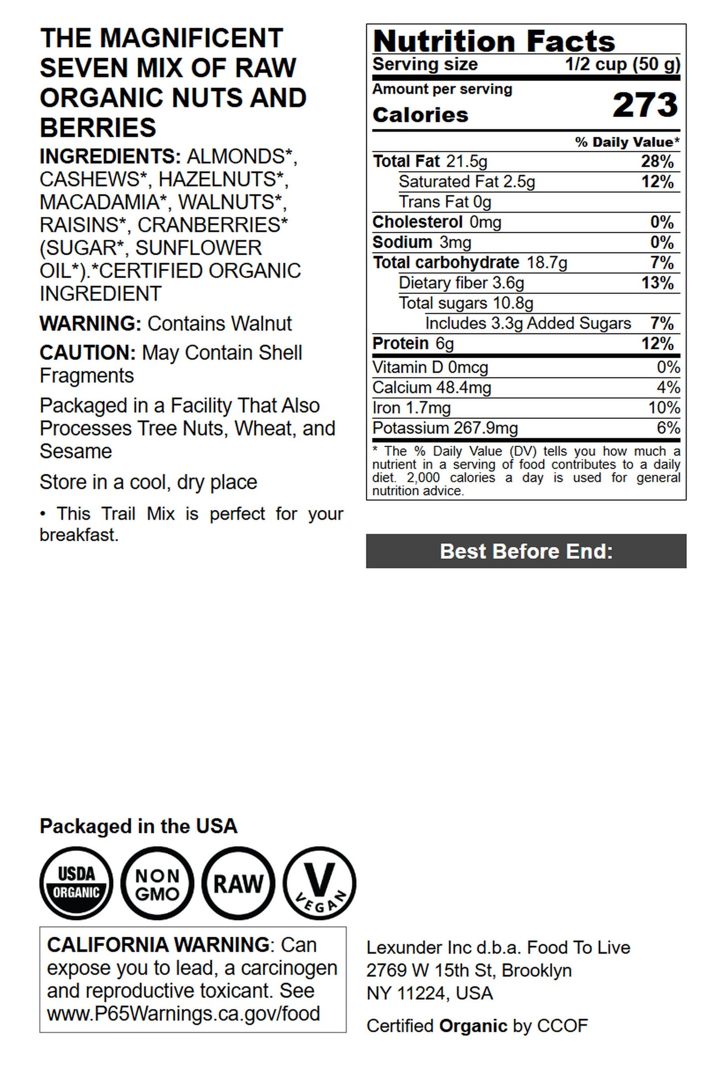 The Magnificent Seven Mix - by Food to Live