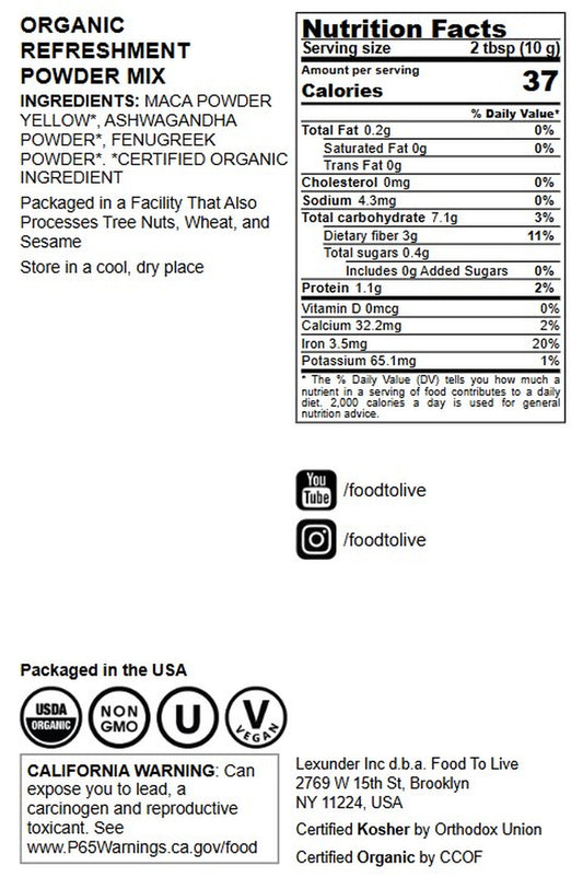 Organic Refreshment Powder Mix - by Food to Live