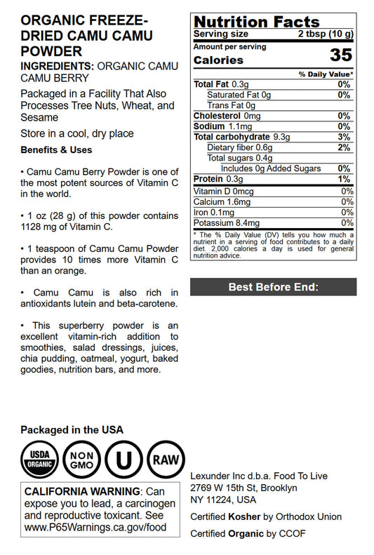 Organic Camu Camu Powder - by Food To Live