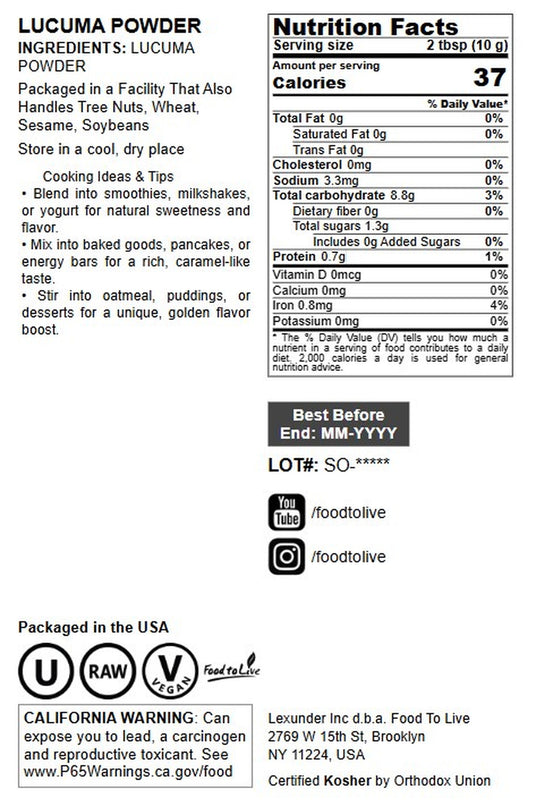 Lucuma Powder - by Food To Live