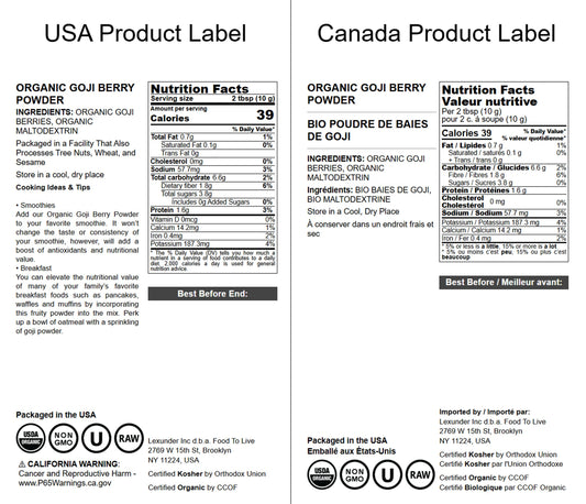 Organic Goji Juice Berry Powder - by Food To Live