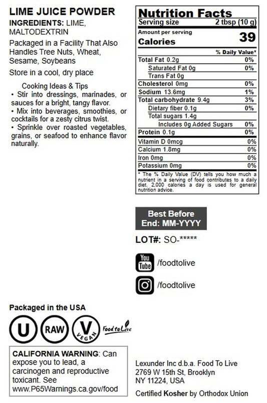 Lime Juice Powder- by Food To Live