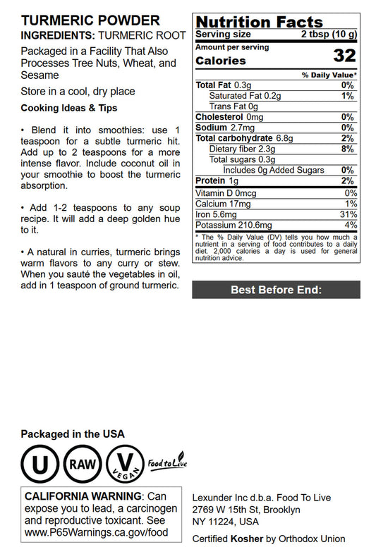 Turmeric Powder - by Food To Live