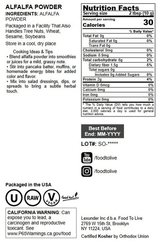 Alfalfa Powder - by Food To Live