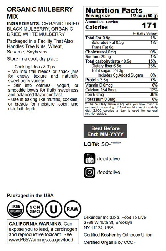 Organic Mulberry Mix - by Food to Live