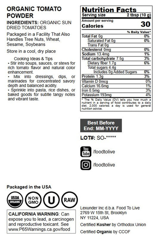Organic Tomato Powder - by Food to Live