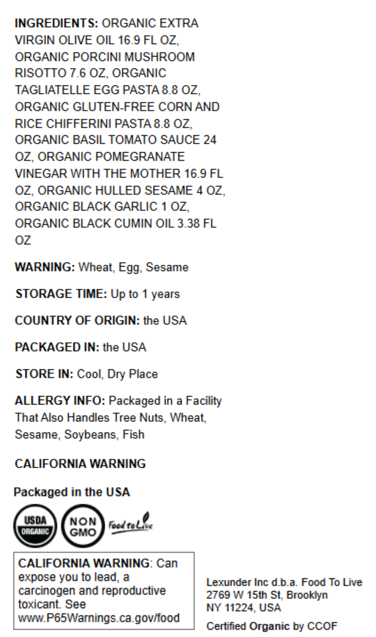 Organic Gourmet Pantry Adventure Gift Basket - by Food to Live
