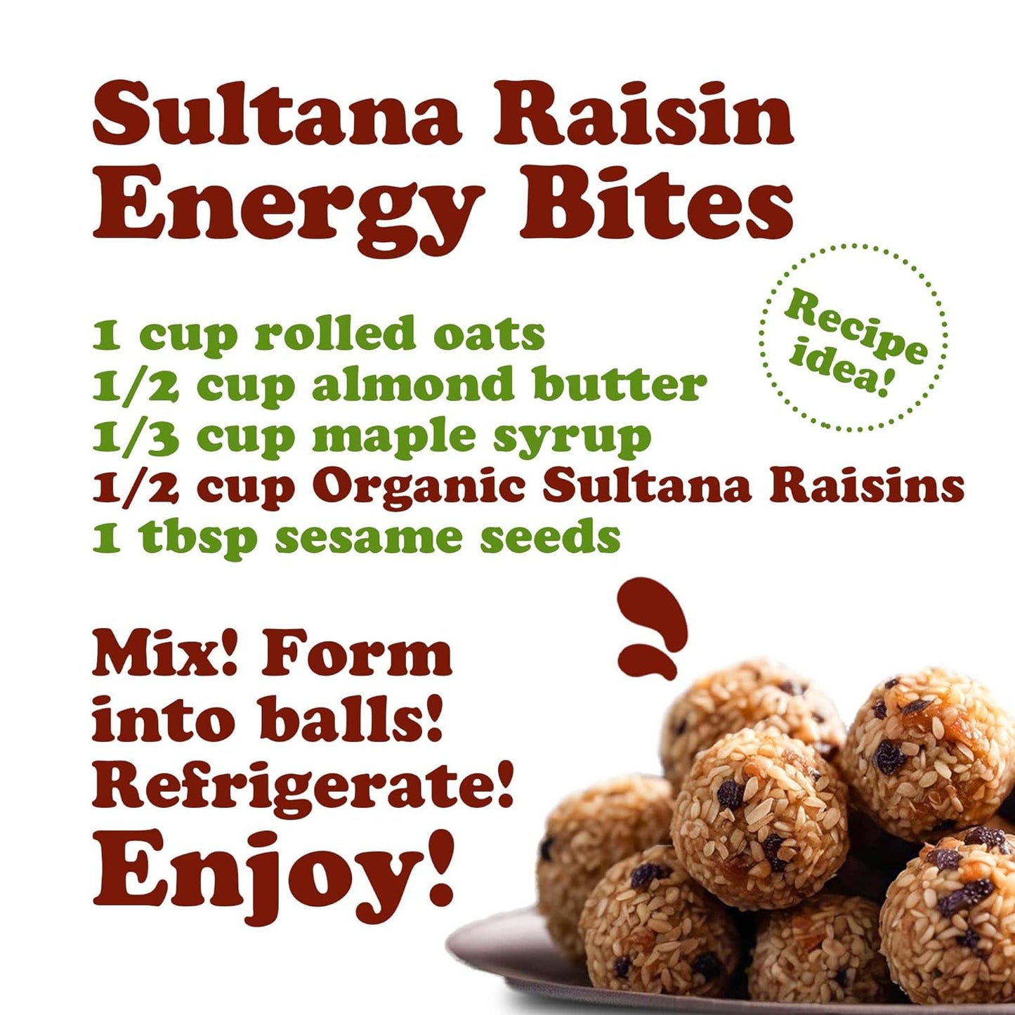 Organic Sultana Raisins — Non-GMO, Unsweetened, Unsulfured, Lightly Coated with Organic Sunflower Oil, Vegan, Paleo Friendly, Bulk. No Sugar Added. Vitis Vinifera Linne