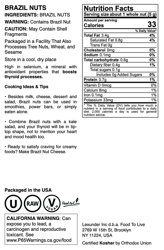 Brazil Nuts - by Food To Live