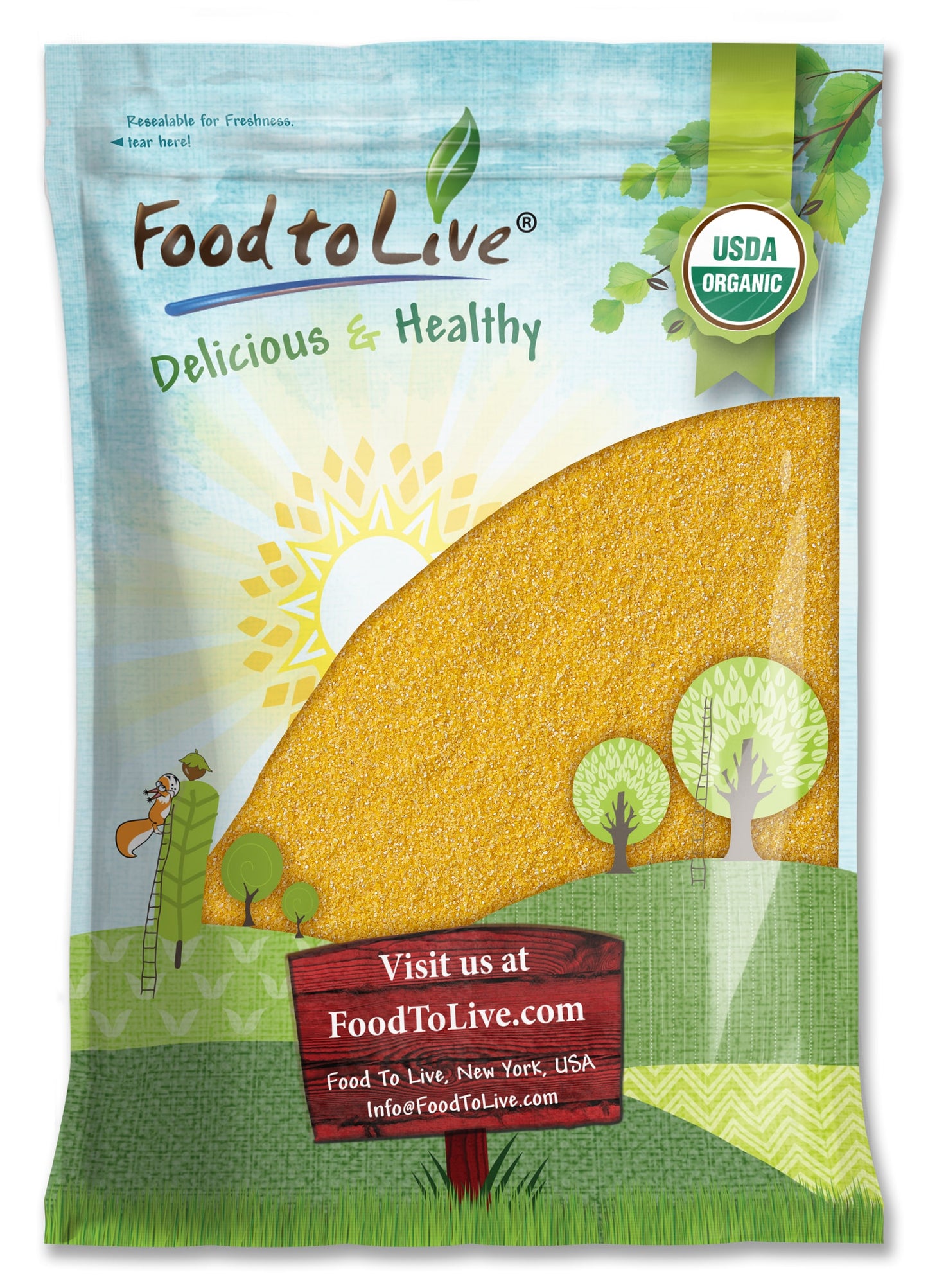 Gluten-Free Organic Yellow Polenta - Premium Italian Stone-Ground Cornmeal, Non-GMO, Vegan, Kosher - Perfect for Creamy Dishes, Cereal, Porridge & Baking. Corn Grits in Bulk