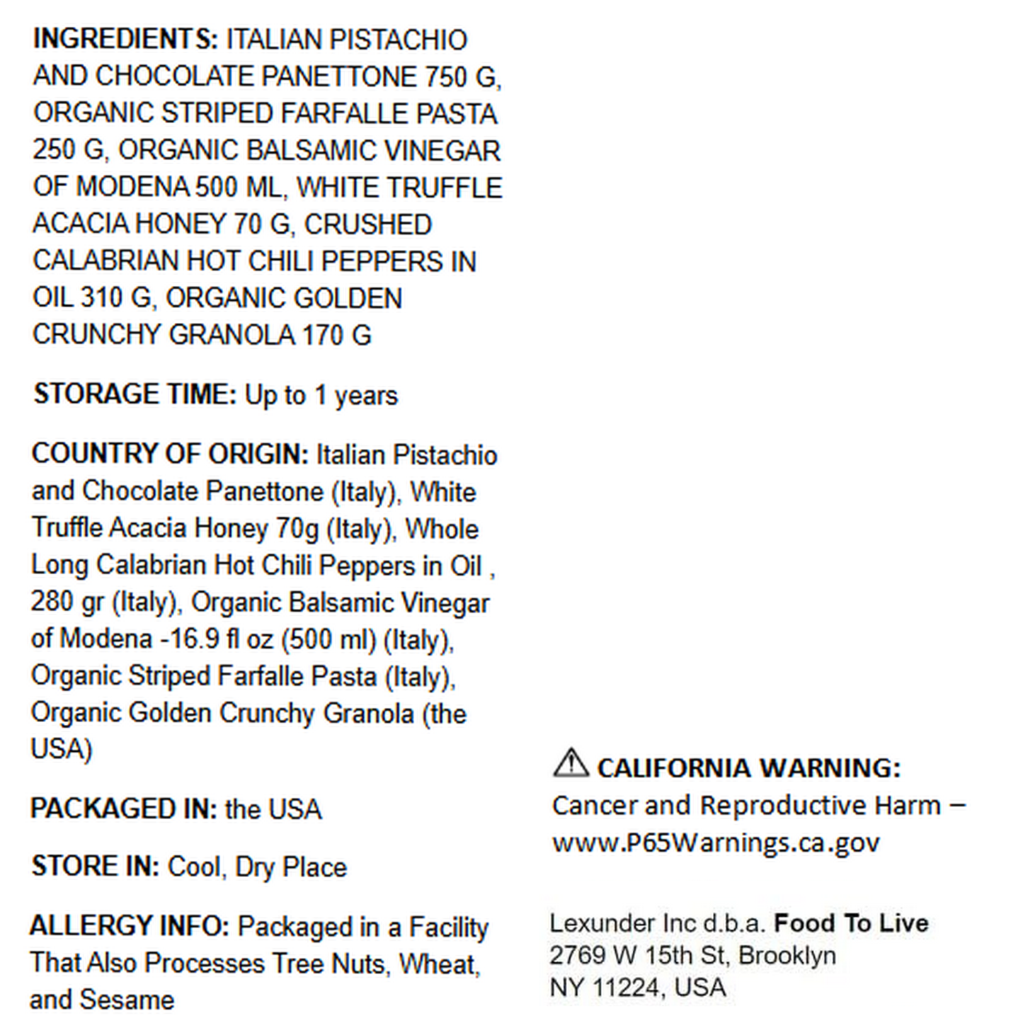 Holiday Gift Basket - Ultimate Festive Food Present - by Food to Live