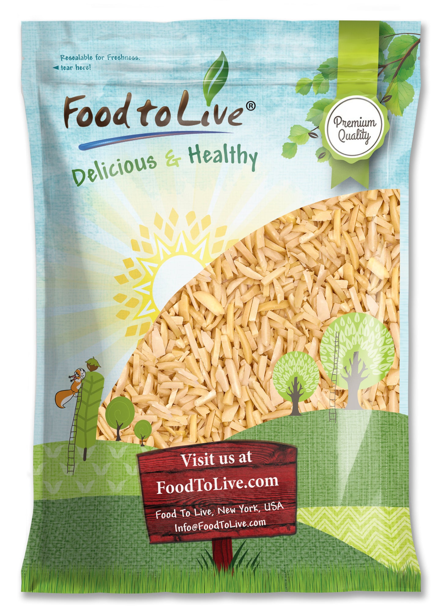 Organic Toasted Blanched Slivered Almonds – by Food to Live