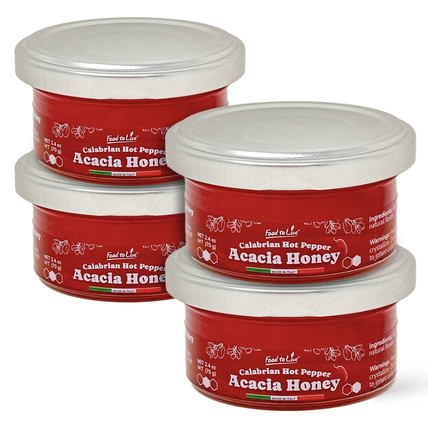 Calabrian Hot Pepper Acacia Honey 70 g - Italian Spicy Honey - by Food to Live
