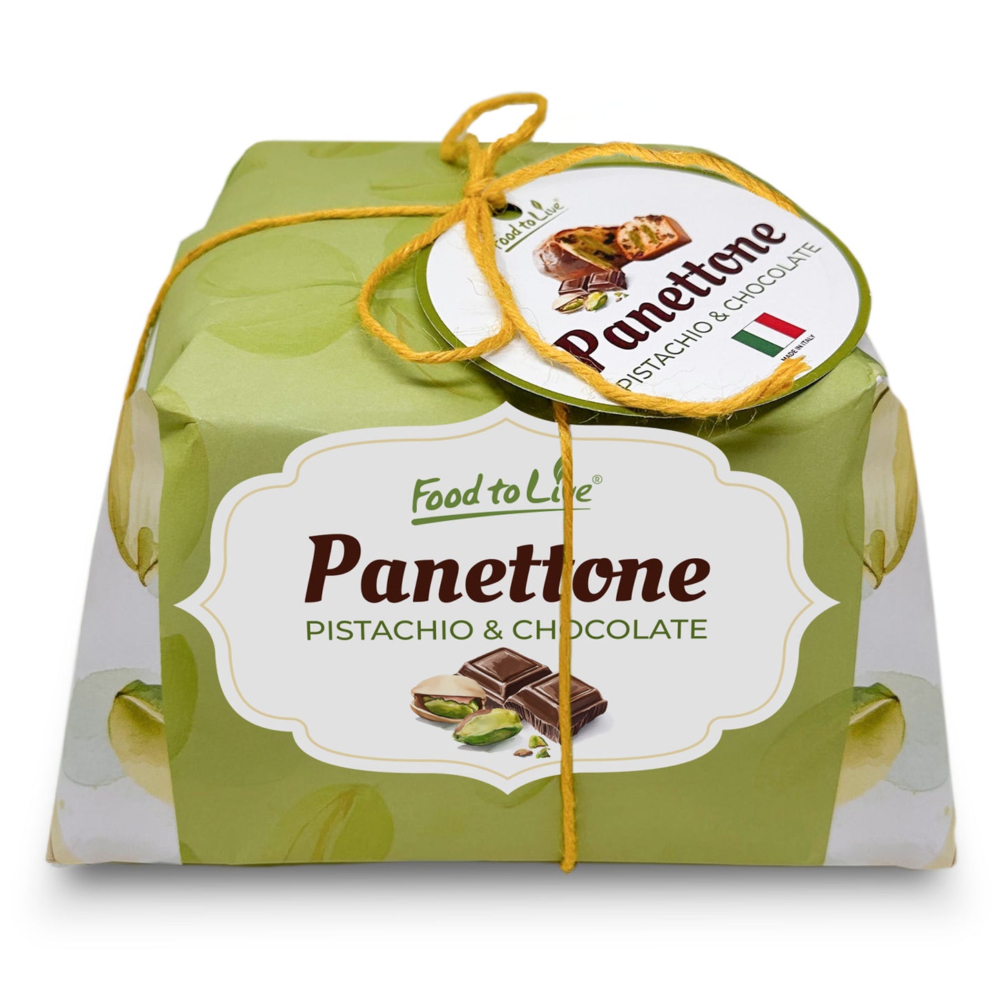 Italian Pistachio and Chocolate Panettone - 750g (1.65 lb) - by Food to Live