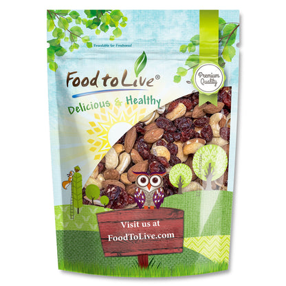 Almond Cashew and Cranberry Snack Mix - Kosher, Vegan, Bulk - by Food to Live