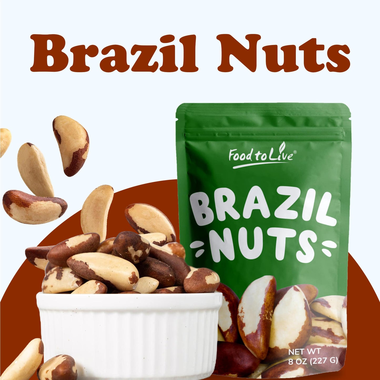 Brazil Nuts — Non-GMO Verified, Raw, Whole, No Shell, Unsalted, Kosher, Vegan, Keto, Paleo Friendly, Bulk, Good Source of Selenium, Low Sodium and Low Carb Food, Great Trail Mix Snack